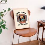 Cat Flowers Wall Print, Growth Quote,  Motivational Classroom Posters, Cottagecore Nursery Decor, Cute Kids Animal Poster Prints, UNFRAMED - Image 4