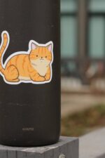 Orange Tabby Cat Sticker | Cute Cartoon Pet Animal Kitten | Waterproof, Vinyl and Dishwasher Safe | Laptop, Water bottle, Planner, Tumbler - Image 4