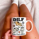 Cat Coffee Mug, Damn I love Felines DILF Ceramic Cup, Cat Lover Gift, Boyfriend Husband Dad Gift Idea, Cat Owner Mug, Funny Novelty Gift - Image 3