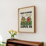 Colorful Home Gift, Housewarming Gift, Maximalist Kids Print, Home Sweet Home, Nursery Rainbow Print, Home is where love is, UNFRAMED - Image 3