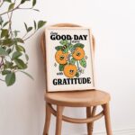 Retro Gratitude Print, Blessing Affirmation Illustration, Colorful Fruit Wall Decor, Flower Prints, Bible Poster, Positive Quotes, UNFRAMED - Image 3