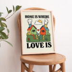 Colorful Home Gift, Housewarming Gift, Maximalist Kids Print, Home Sweet Home, Nursery Rainbow Print, Home is where love is, UNFRAMED - Image 5