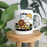 Retro Zodiac Mug, Leo Astrology Coffee Mug, Horoscope birthday Gift, Retro Ceramic Cup, Leo Gift Idea, Cottagecore Mug, Cute Novelty Gift - Image 2