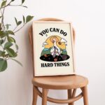 Cute Goose Wall Print, Motivation Quote, Retro Style Illustration, Cottagecore ClassRoom, Green Kids Poster, Nursery Decor Prints, UNFRAMED - Image 2