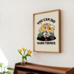 Cute Goose Wall Print, Motivation Quote, Retro Style Illustration, Cottagecore ClassRoom, Green Kids Poster, Nursery Decor Prints, UNFRAMED - Image 3