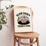 Cute Chicken Quote Print, Chill Quote, Retro Style Illustration, Cottagecore Pink Print, Hen Farm Poster, Nursery Decor Prints, UNFRAMED - Image 2