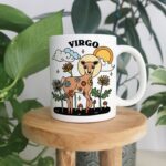 Retro Zodiac Mug, Virgo Astrology Coffee Mug, Horoscope birthday Gift, Retro Ceramic Cup, Virgo Sign Gift Idea, Cottagecore Mug, Cute Gift - Image 2
