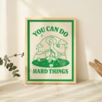 Cute Goose Wall Print, Motivation Quote, Retro Style Illustration, Cottagecore ClassRoom, Green Kids Poster, Nursery Decor Prints, UNFRAMED - Image 6