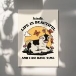 Cute Cow Quote Print, Chill Quote, Retro Style Illustration, Cottagecore Farm Animal Print, Kids Farm Poster, Nursery Decor Prints, UNFRAMED - Image 5