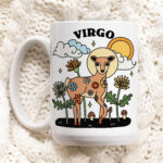 Retro Zodiac Mug, Virgo Astrology Coffee Mug, Horoscope birthday Gift, Retro Ceramic Cup, Virgo Sign Gift Idea, Cottagecore Mug, Cute Gift