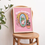 Girly Frog Self Love Wall Print, Positivity Hello Gorgeous Quote, Pink Retro Posters, Bathroom Y2K Poster Prints, Dorm Room Decor UNFRAMED - Image 2