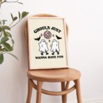 Retro Ghost Halloween Print, Spooky Indoor Decoration, Cute Art Prints, Disco Ball Print, Ghouls just wanna have fun Wall Art, Fall Decor - Image 4