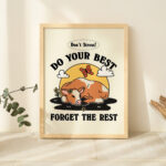 Cute Cow Butterfly Print, Do your best Quote, Retro Posters, Cottagecore Farm Animal Prints, Kids Classroom Poster, Teacher Decor, UNFRAMED