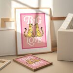 Bold Pink Cheetah Poster, Large Maximalist Wall Art, Big Love Quote, Preppy Room Decor, Funky Neon Cheetah Print, College Dorm, UNFRAMED - Image 2