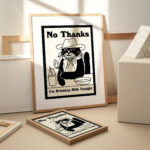 Cowboy Cat Print, Retro Drink Poster, Cowboy Cat Milk Posters, I'm Drinking Milk Prints, Kitchen Decor, Bar Decor Poster, UNFRAMED - Image 2