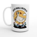 Rollerskating Goose Cottagecore Coffee Mug, Just Roll With It Quote, Retro 80s Teacher Cup, Hippie Office Gifts, Unique Mug, Novelty Gift - Image 7