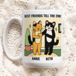 Custom Cats Best Friend Mug, Bestie Ceramic Cup Personalized, Best Friend Friendship mug, Friends Mug, Birthday present, Christmas Gift