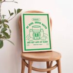 Retro Cat Water Print, Be Kind Drink Water Quote, Self Care Poster, Affirmation Prints, Vintage Style 70s Posters, Burnt Orange, UNFRAMED - Image 2