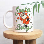 Christmas Santa Mug, Retro Christmas Mug, Hot Chocolate Mug, Christmas Eve Box Filler, Boy Girl Xmas Secret Santa, Festive Ceramic Cup - Image 3