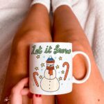Christmas Snowman Mug, Retro Let it Snow Christmas Mug, Hot Chocolate Mug, Christmas Eve Box Filler, Boy Girl Xmas Secret Santa, Festive Cup - Image 3