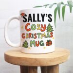 Custom Name Christmas Mug, Merry Xmas Cosy Cup, Cute Stocking Filler Gift, Gingerbread Gift Idea, Personalized Christmas Novelty Mugs - Image 3