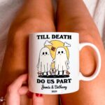 Custom Ghost Mug, Personalized Couples Wedding Cup, Gothic Wedding Gift, Cute Valentines Anniversary Gift Idea, Cottagecore Mushroom Gift - Image 2