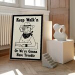 Confrontational Dog Print, Retro Dog Poster, Keep Walking Posters, Typographic Thug Dog Prints, Cowboy Decor, Dorm Bar Poster, UNFRAMED - Image 6