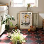 CUSTOM Romantic Ghosts Print, Personalized Wedding Illustration, Anniversary Engagement Valentines Gift, Til death do us part Quote UNFRAMED - Image 6