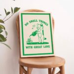 Cat and Plant Print, Small things great love Quote Poster, Retro Water your Plants Poster, Simple Green Botanical Farmhouse Print, UNFRAMED - Image 6
