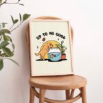 Kitten and Fish Bowl Print, Up to no Good Poster, Cheeky Cat Posters, Nursery Kids Room Prints, Unique Matisse Print, Gallery Wall, UNFRAMED - Image 5