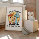 Groovy Mushroom Print, Retro Cottagecore Wall Art, Valentines Room Decor, Trendy 70s Lovers Quote Poster, Punny Quotes Quote, UNFRAMED - Image 6