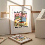 Cafe Dog Cute Print, Retro Drink Poster, Pink Bistro Coffee Posters, The Chef was Cute Would eat here again, Kitchen Decor Posters, UNFRAMED - Image 4