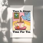Cafe Tea Colorful Print, Retro Drink Poster, Pink Bistro Coffee Posters, Time for tea Quote, Kitchen Decor Posters, Cute Cafe Art, UNFRAMED - Image 5