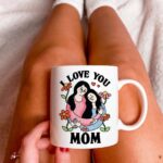 I love you Mom Mug, Cute Gift For Mum, Ceramic Coffee Cup, Mothers Day Mug, Gift for Mother from Daughter, Best Mom Mug, Gift For Mom, Mum - Image 3