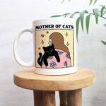 Cat Mama Quote Mug, Mother of Cats Cat Lady Mug, Baby Kitty Cat love Coffee Mug, Positive Quote, Retro Cottagecore Mug, Cute Novelty Gift - Image 3