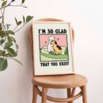 Retro Dog Wall Print, Cosy Bedroom Poster, Vintage Dogs Illustration, Positive Quote Poster Prints, Romantic Poster, Love quotes UNFRAMED - Image 2