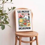 French Cafe Cat Print, Retro Drink Poster, Bistro Coffee Cake Posters, Le Petit Dejeuner Breakfast, Kitchen Decor, Unique Posters, UNFRAMED - Image 5