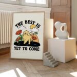 Happy Dog Cute Print, Retro Quote Poster, The best is yet to come, Golden retriever Dog Posters, Nursery Classroom Dorm Decor, UNFRAMED - Image 3