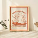 Cottagecore Dog and goose Home Print, Retro Positivity Poster, Positive Posters,  Labrador golden Retriever, Green Farm Posters, UNFRAMED - Image 2