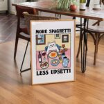 More Spaghetti Less Regretti Cat Print, Retro Diner Poster, Bistro Dining Pasta Posters, Italian Kitchen Prints Decor, Unique Art, UNFRAMED - Image 5