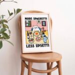 More Spaghetti Less Regretti Cat Print, Retro Diner Poster, Bistro Dining Pasta Posters, Italian Kitchen Prints Decor, Unique Art, UNFRAMED - Image 6