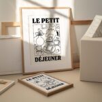 French Cafe Cat Print, Retro Drink Poster, Bistro Coffee Cake Posters, Le Petit Dejeuner Breakfast, Kitchen Decor, Unique Posters, UNFRAMED - Image 2