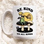 Be Kind Frog Coffee Mug, Positive Cottagecore Quote Cup, Frog Lover Gift, Friend Colleage Gift Idea, Handmade Froggy Mug, Cute Novelty Gift