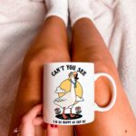 Cute Goose Cottagecore Coffee Mug, Wholesome Positive Quote, Retro Duck Teacher Cup, Hippie Office Gift, Handmade Mug, Cute Novelty Gift - Image 3
