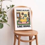 Theres No Place Like Home Dog Print, Quirkly Colorful Poster, Feel Good Quote Poster, Living Room Decor Prints, Home sweet Home, UNFRAMED - Image 2