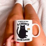 Gay Cat Pride Flag Coffee Mug, Funny Cat Pride Mug, If being gay was a Choice Meme Gift, Pride 2024, Cat Lover LGBTQ Mug, Funny Novelty Gift - Image 2