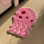 3D Pink Jellyfish Tufted Rug: Kids Room Decor