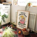 Personalized Dog and Cat Couple Print, The world is a better place with you in it, Anniversary Engagement Gift, Cute Quirky Poster, UNFRAMED - Image 2