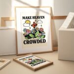 Make Heaven Crowded Print, Aesthetic Christian Quote Print, Wildflowers Wall Decor, Botanical Illustration, Dorm room Prints, UNFRAMED - Image 4