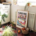 Silly lil Goose Romantic Poster, Romantic Duck Print, Pink I love you Quote, Cozy Prints, Colourful Prints, Anniversary Gifts,  UNFRAMED - Image 2